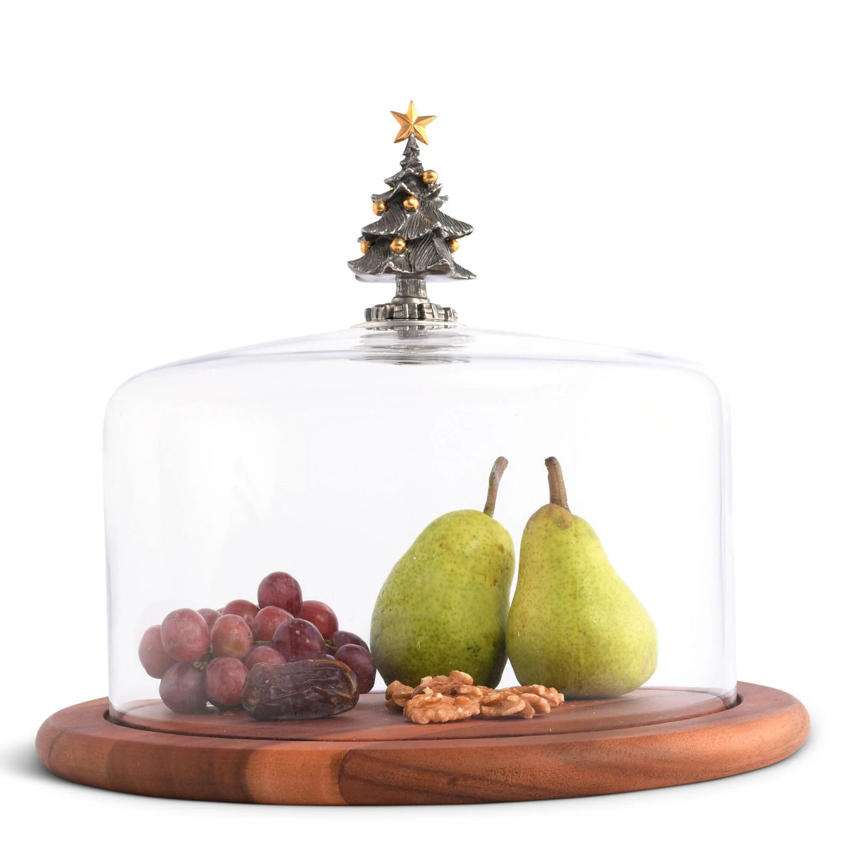 *Christmas Tree Glass Covered Cheese Wood Board 13"