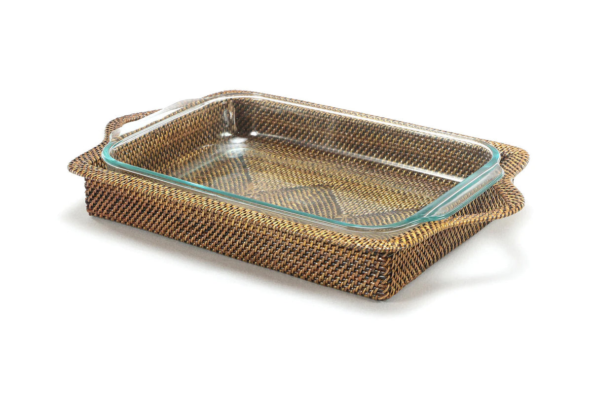 Rectangular Casserole Basket with Pyrex, 3 Qt Baker