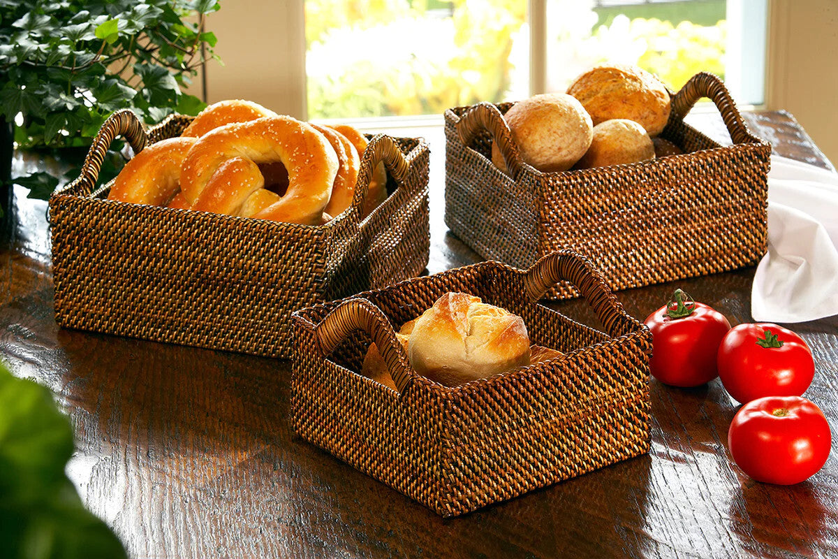 Square Basket with Handles, Large