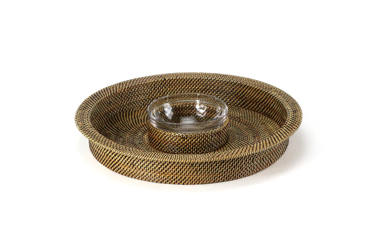 Chip & Dip with Round Glass 16 oz Dish, 13.75” Diameter