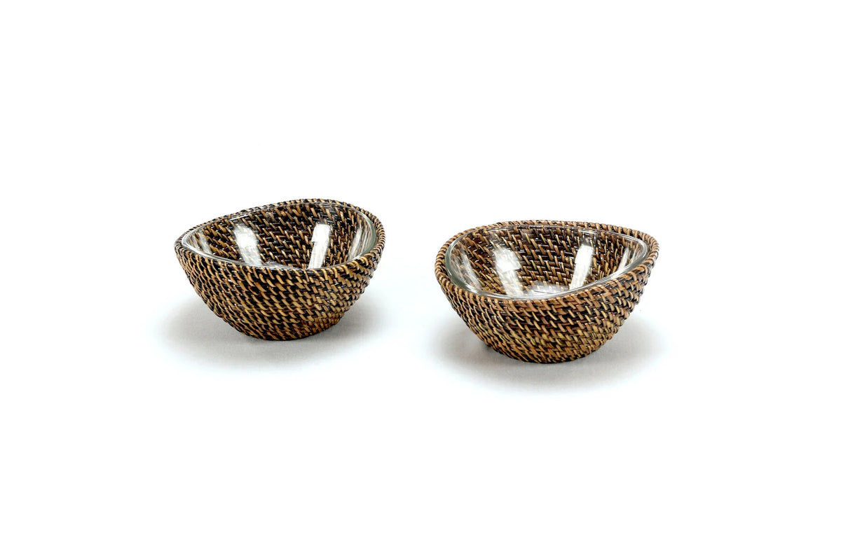 Condiment Server Set, Includes 2 Glass Dishes