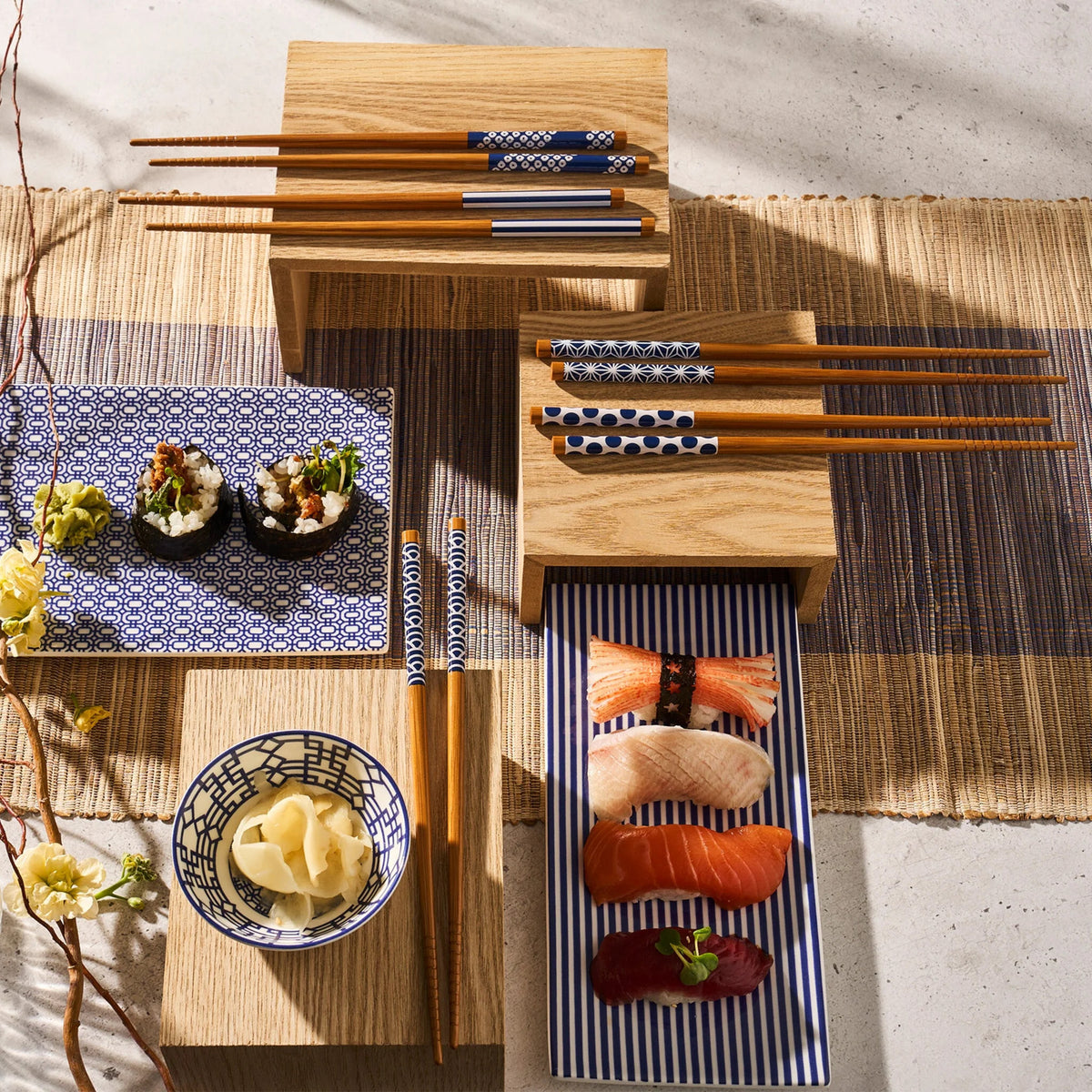 Newport Stripe Sushi Tray Set of 2