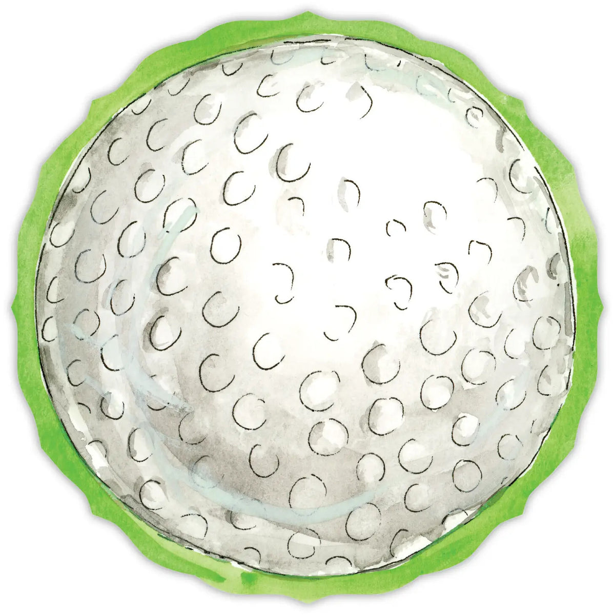 Handpainted Golf Ball With Green Border Posh Placemat