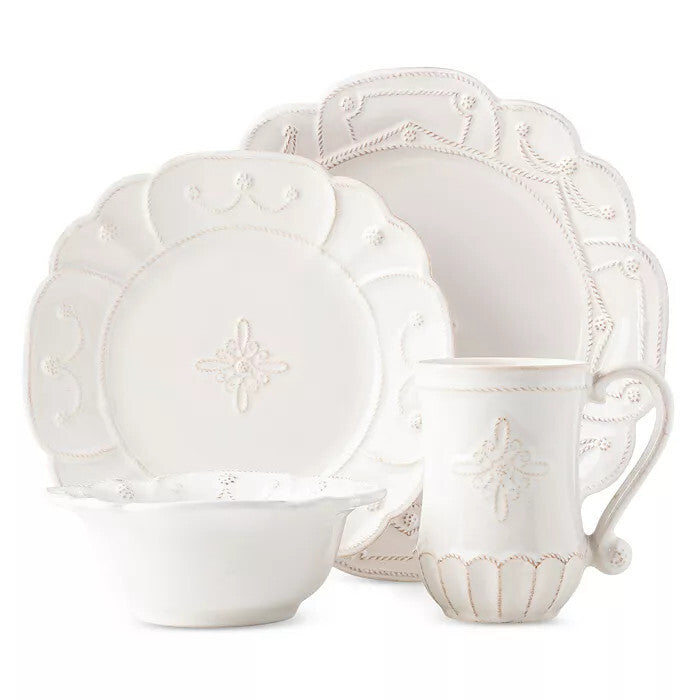 Jardins du Monde 4pc Place Setting - Whitewash (JMX01/10, JMV02X/10, JMX07/10, JMX06X/10)