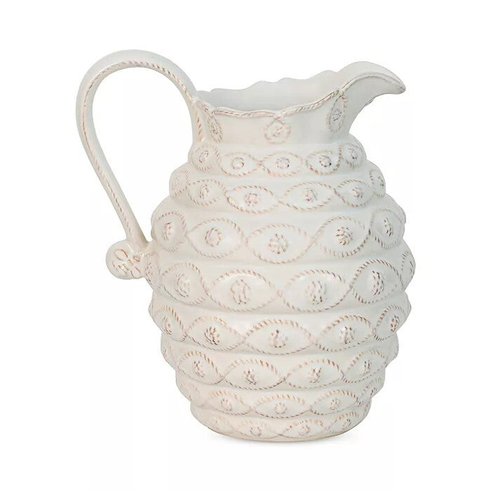 Jardins du Monde Ceramic Pitcher - Whitewash