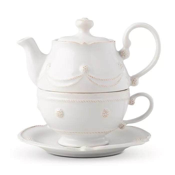Berry & Thread Whitewash Tea for One with Saucer