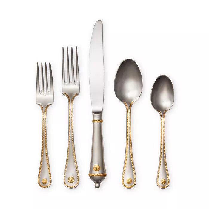 Berry & Thread 5pc Place Setting - Bright Satin with Gold