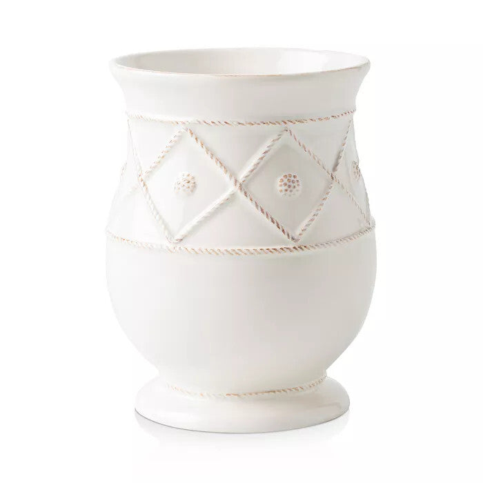 Berry & Thread Utensil Crock - Whitewash
