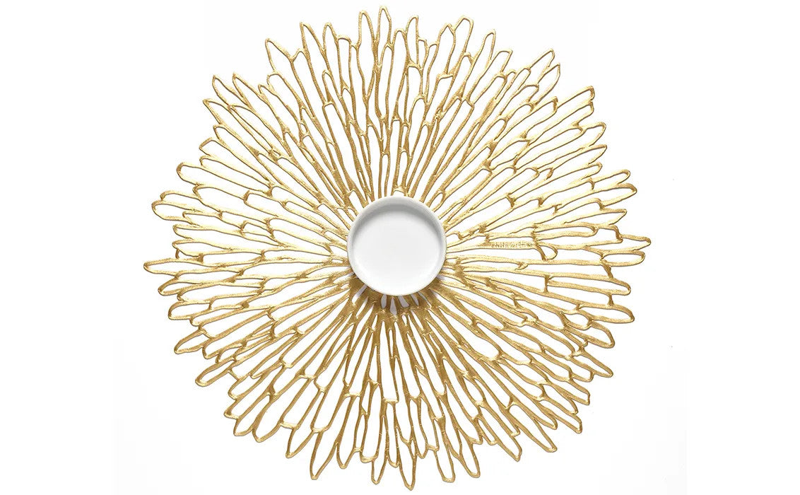 Bloom Round Tablemat 15"- Gilded