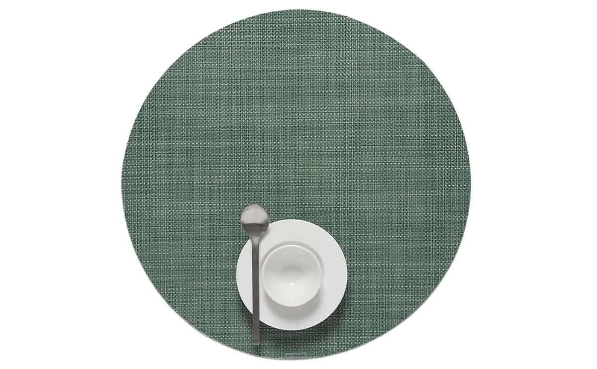 Mini Basketweave Round Tablemat 15" Ivy