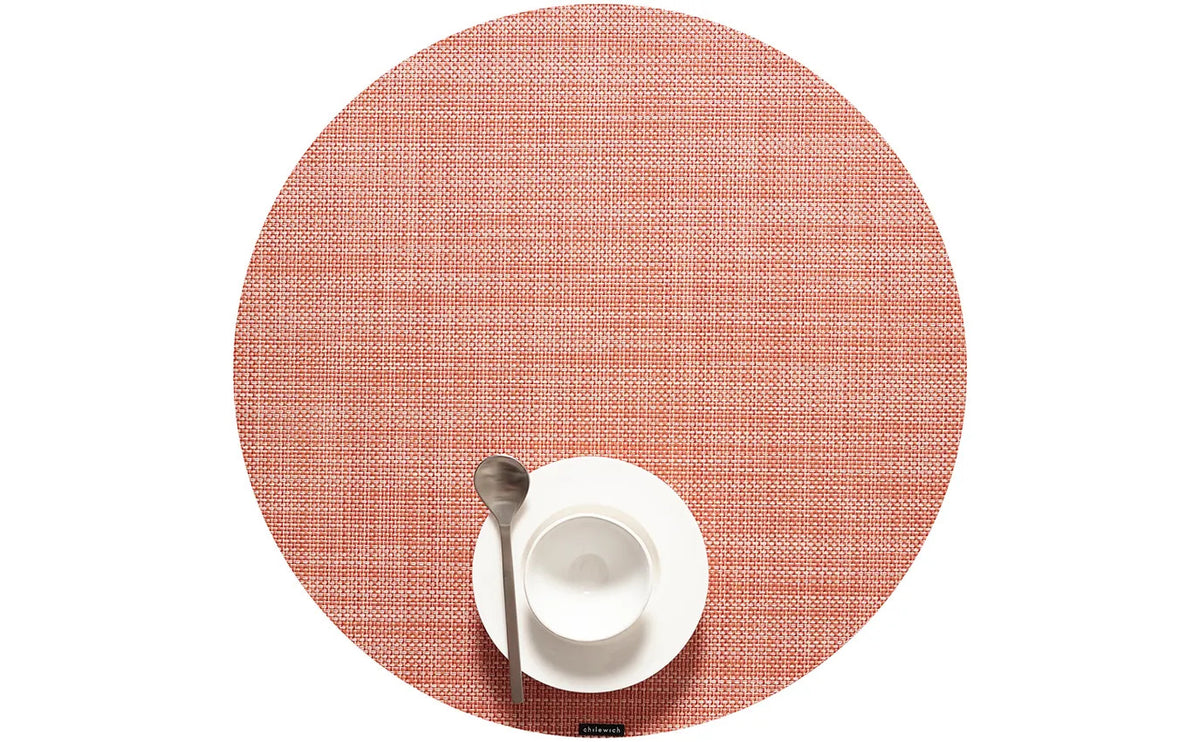 Mini Basket Weave Round Tablemat 15" Clay