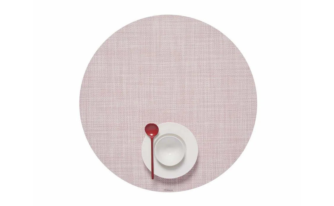 Mini Basket Weave Round Tablemat 15" Blush