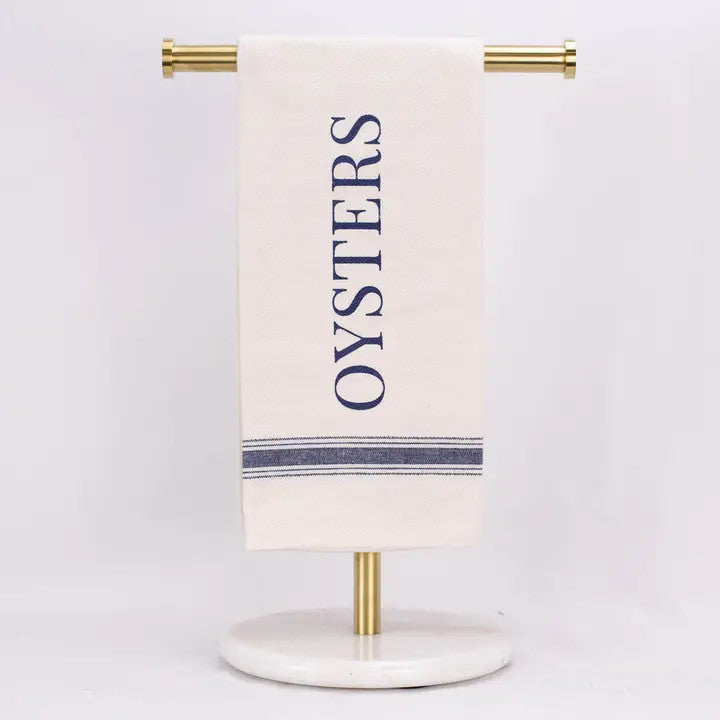 Oysters Hand Towel Cream/Navy 20x28