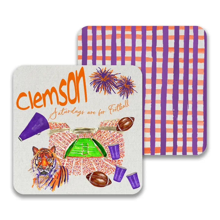 Clemson Football Paper Drink Coasters