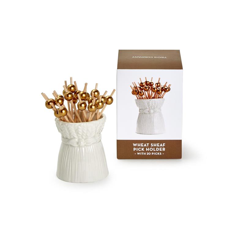 Wheat Sheaf Pick Holder with 20 Gold Ball Picks