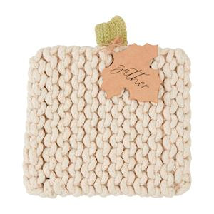 Cream Pumpkin Trivet Set