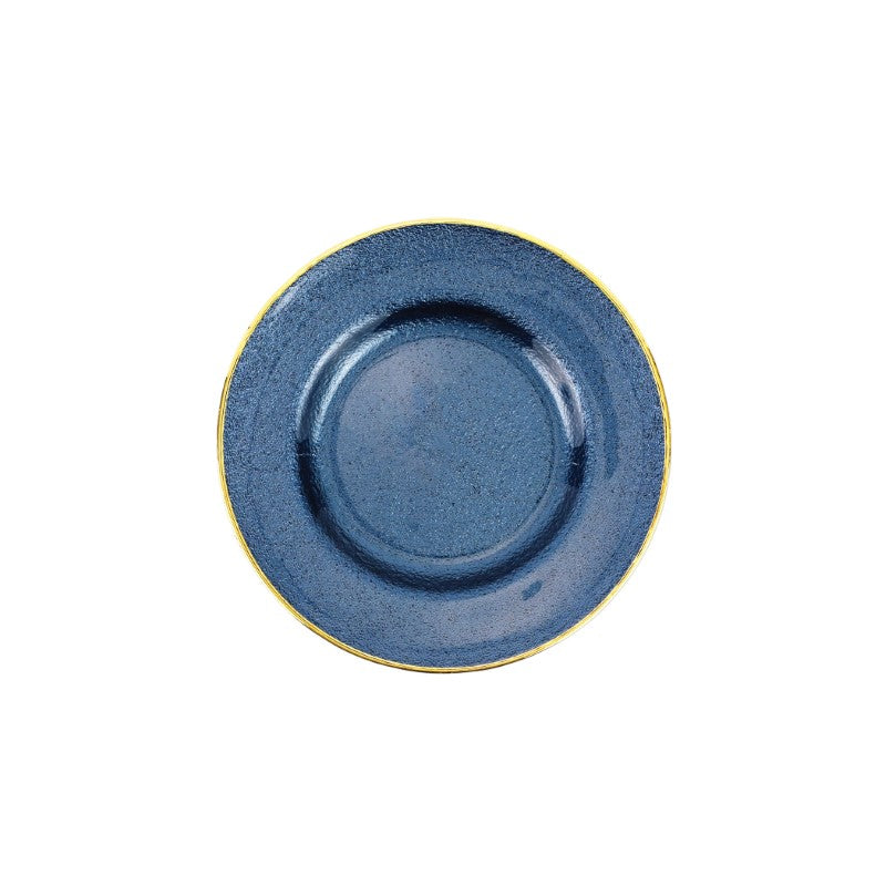 Metallic Glass Sapphire Salad Plate