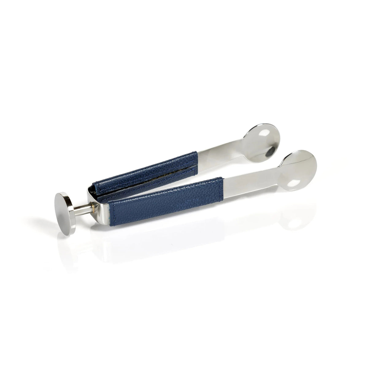 Laguna Ice Tongs, Nickel & Leather
