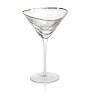 Aperitivo Triangular Martini Glass, Clear w/ Gold Rim