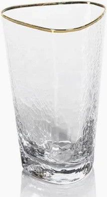Aperitivo Triangular Highball Glass with Gold Rim