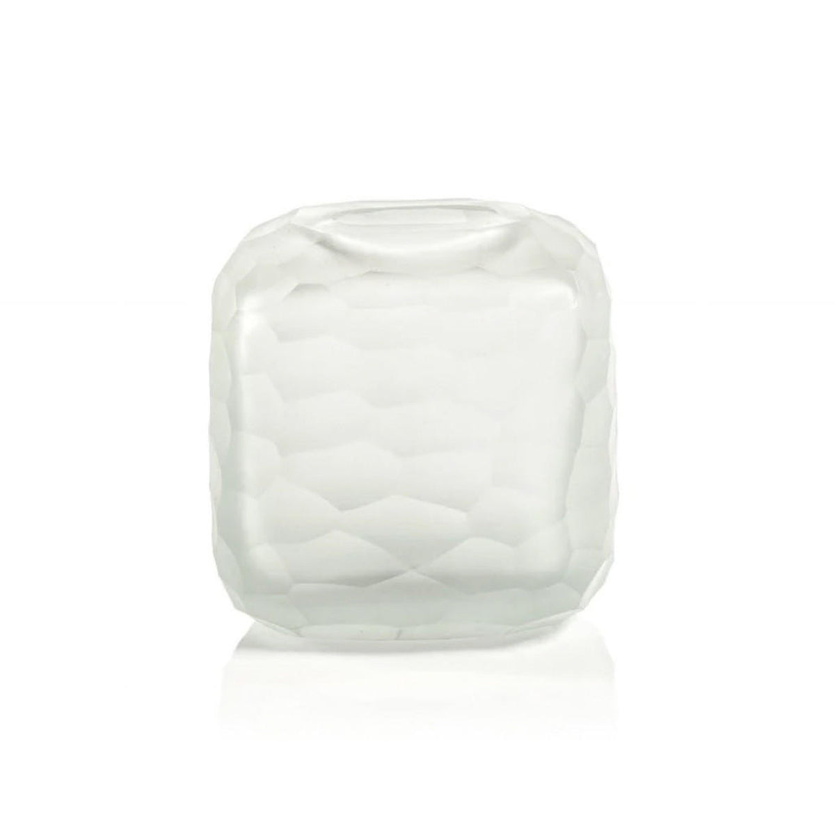 Hammered Frosted Glass Vase, 4.75-in*
