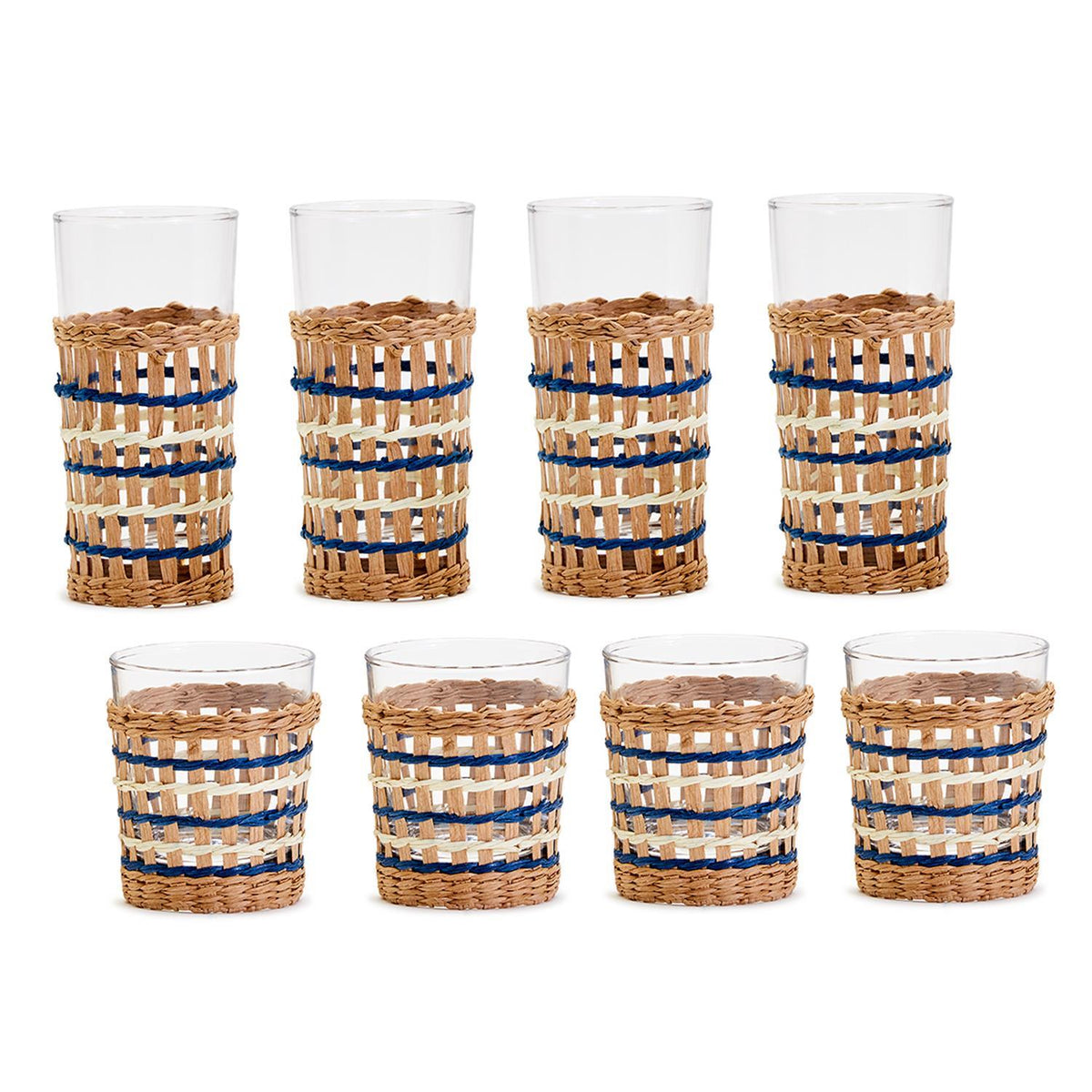 Santorini Tan/Blue Lattice Glass Large