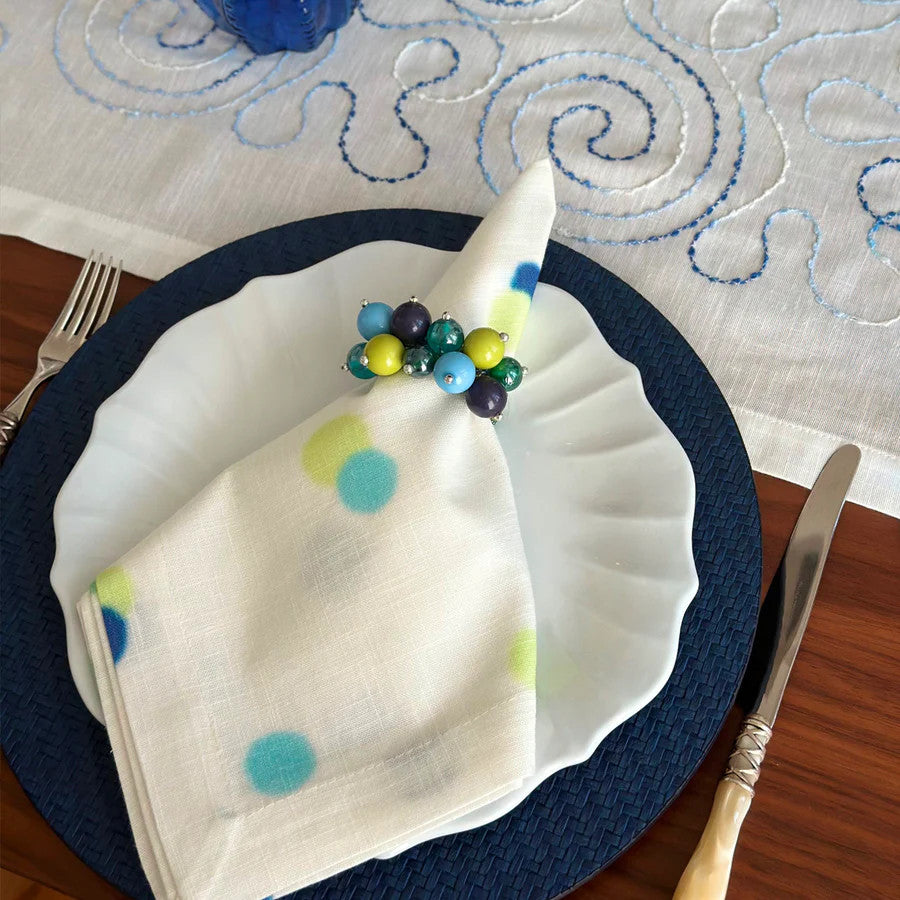 Bubbles Blue 21" Napkin