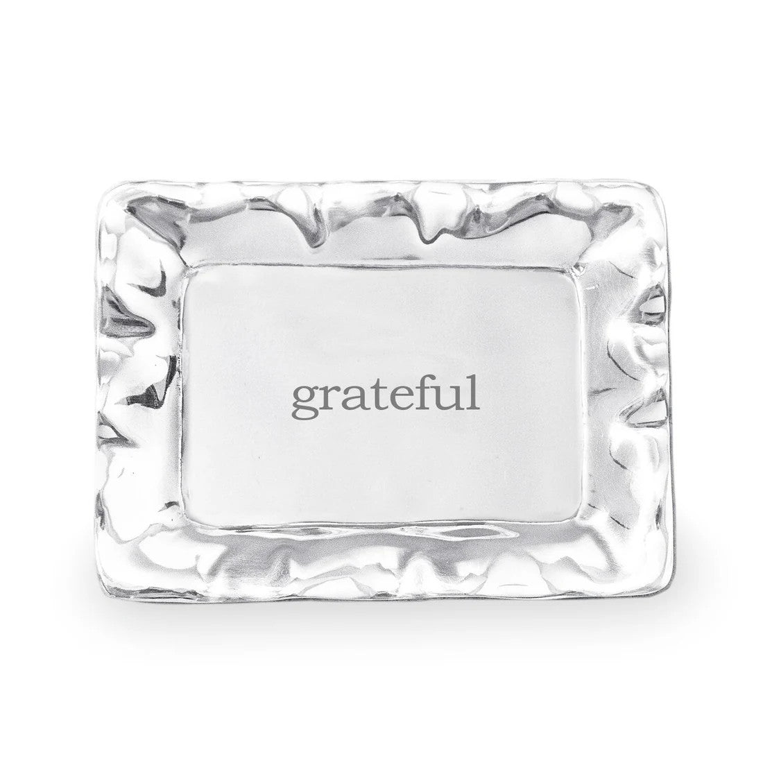 Vento Rectangular Engraved Tray "Grateful"