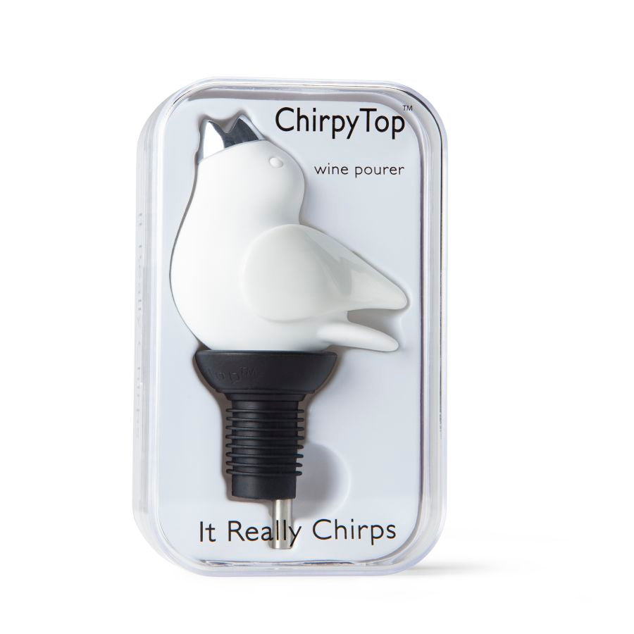 Chirpy Top Wine Pourer White