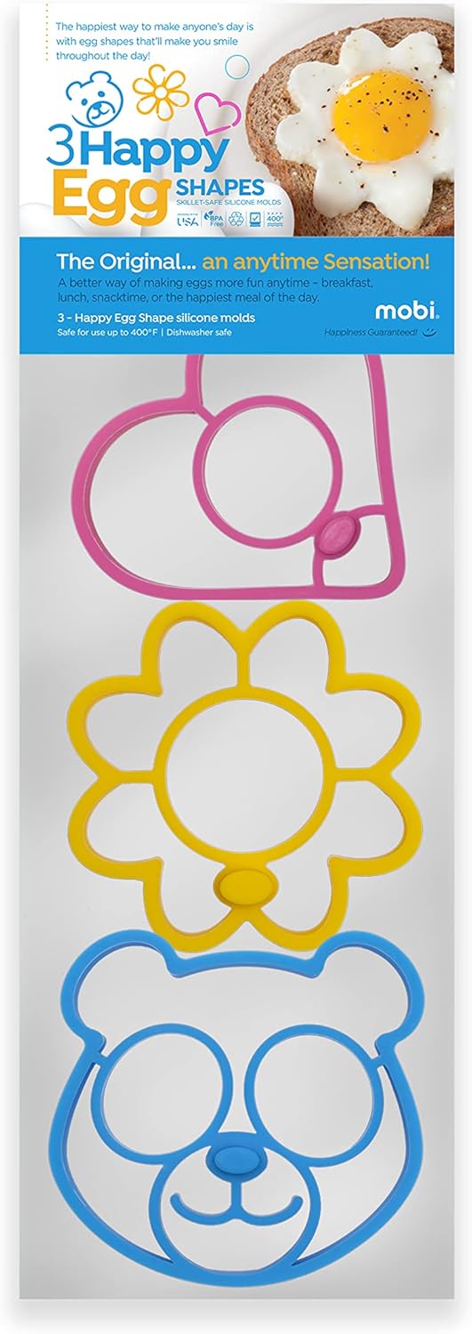 3 Happy Egg Shapes, Silicone Molds, set of 3