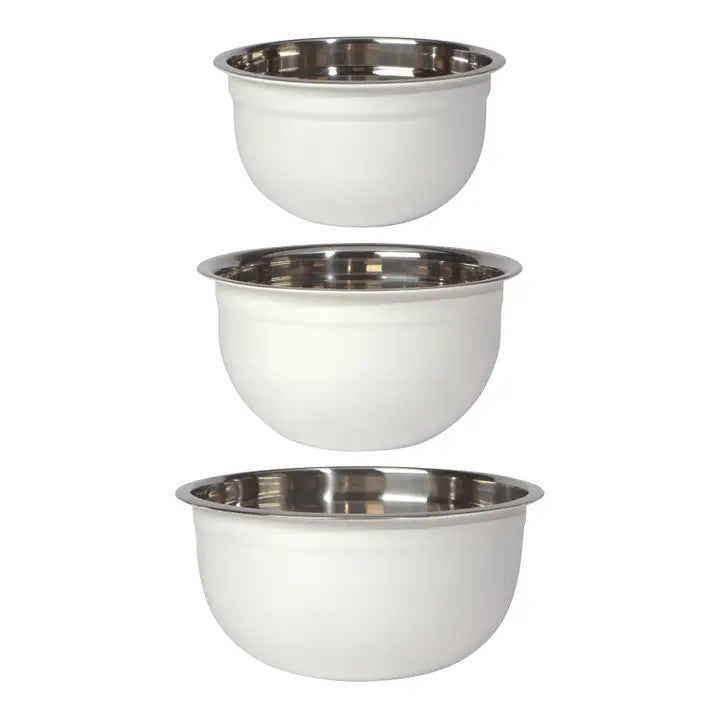 @Matte Steel White Mixing Bowl Set of 3