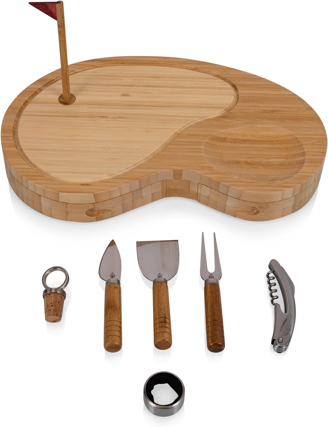 Golf Sand Trap Cheese Board and Tool Set