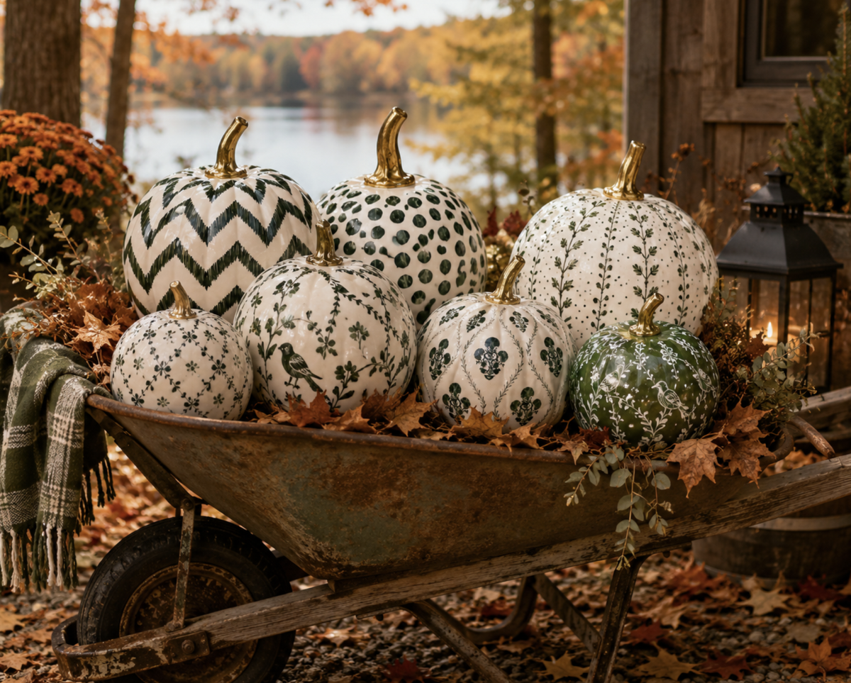 Green Meadow Sprig Pumpkin