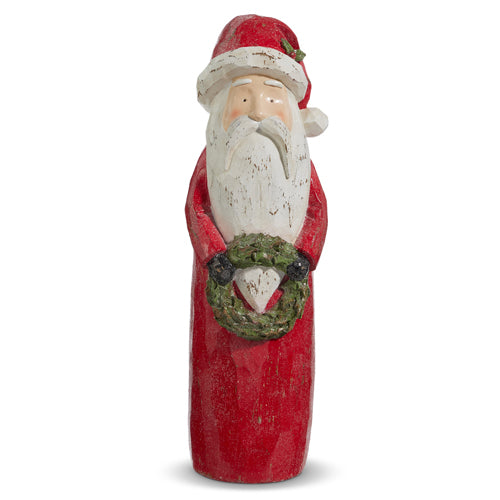 17" Small Carved Santa (Red)