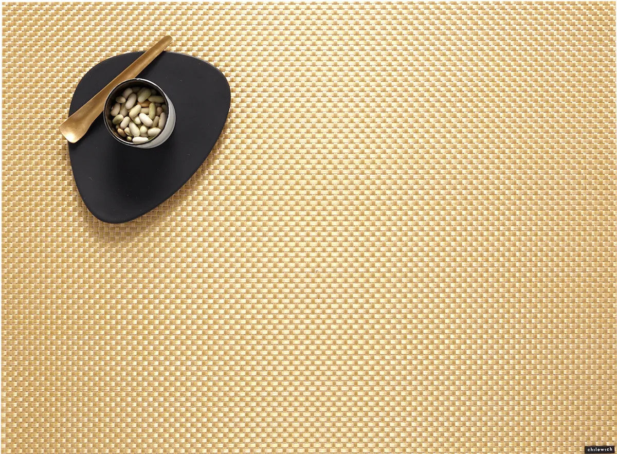 Basketweave Table Mat 14X19" - Gilded