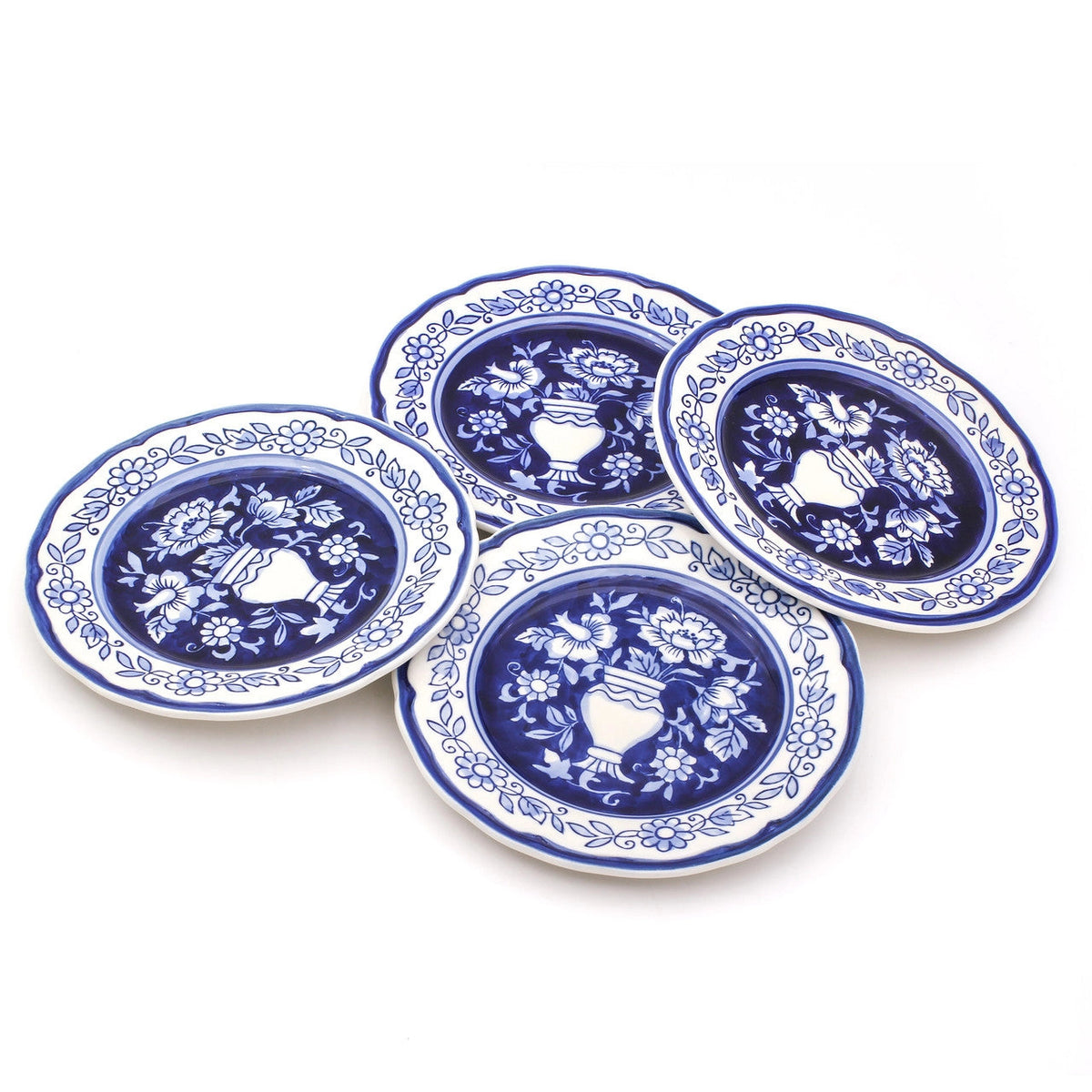 Blue Garden Hand-Painted Salad Plate