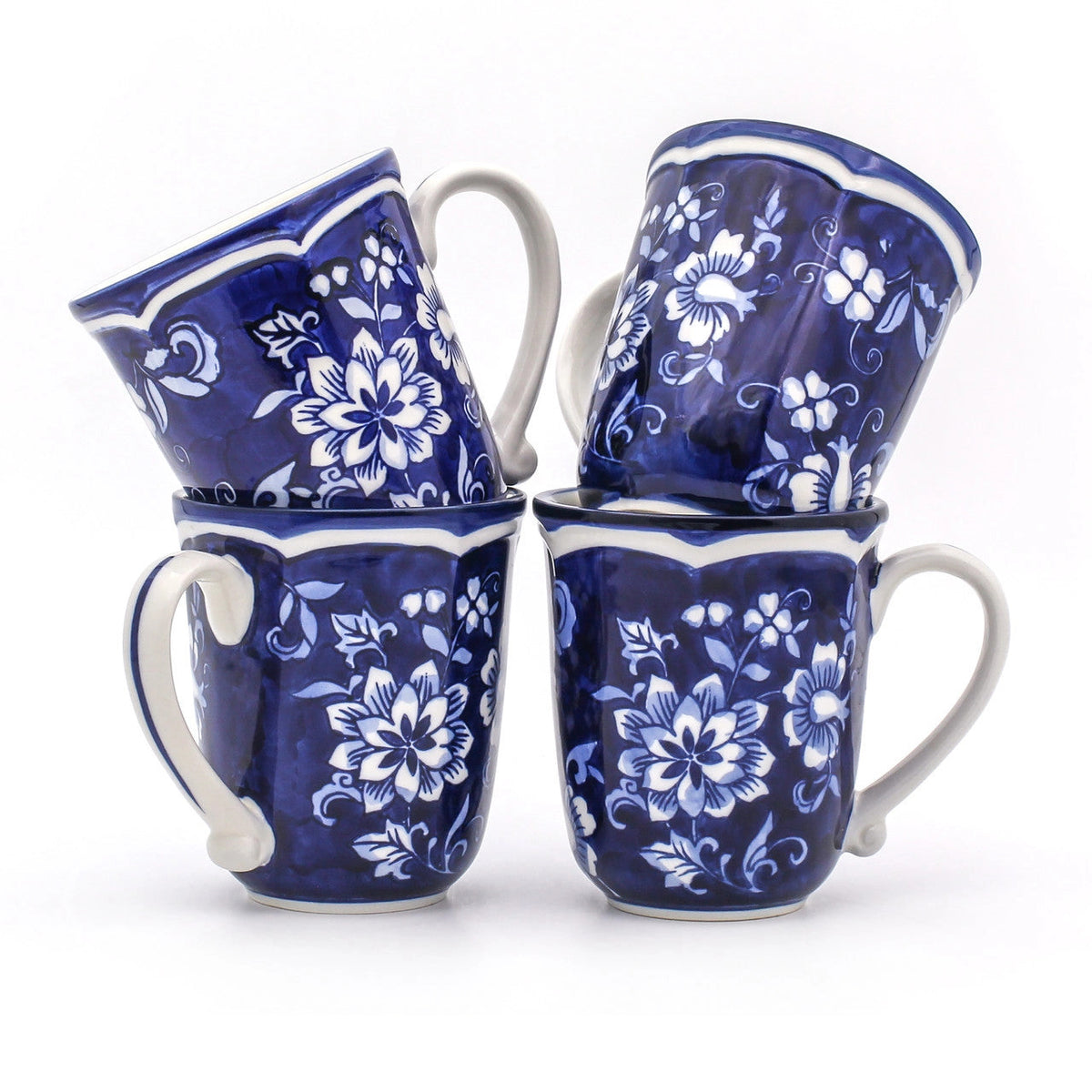Blue Garden Hand-Painted Mug