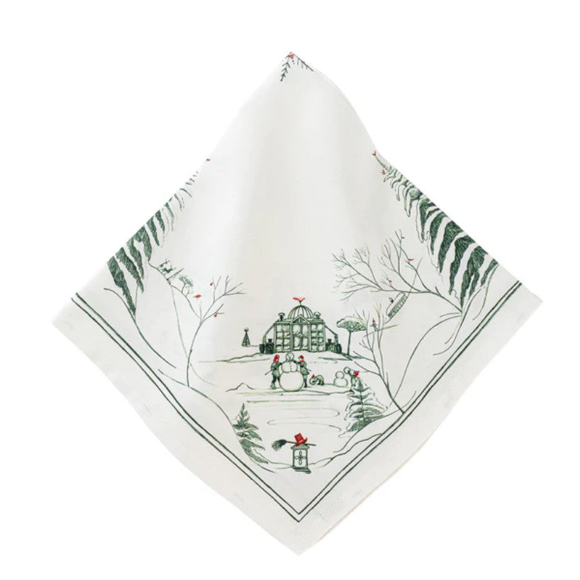Country Estate Winter Frolic Napkin - Evergreen