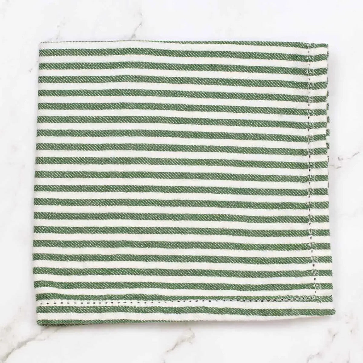 Madison Stripe Napkin Green/White