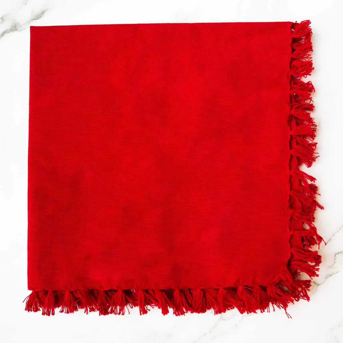Fringe Napkin Red