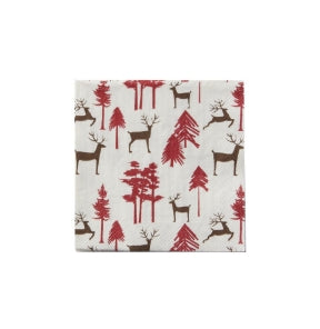 Wooded Reindeer Paper Cocktail Napkins