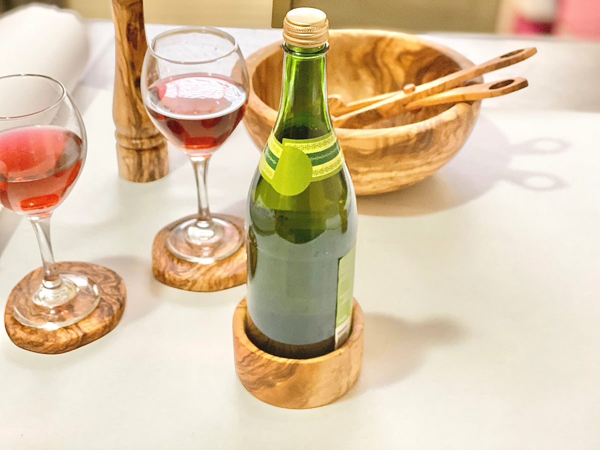Olive Wood Bottle Coaster