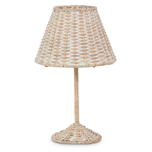 17" Woven Candle Holder with Shade (Light Colored)