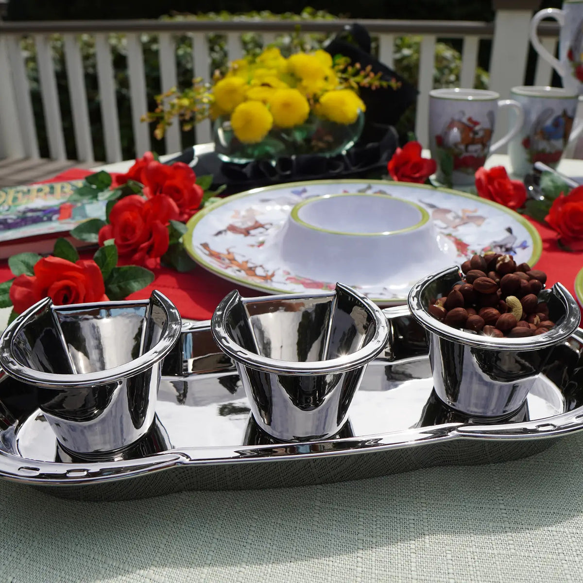 Silver Coast Horseshoe 4 Pc Tray Set