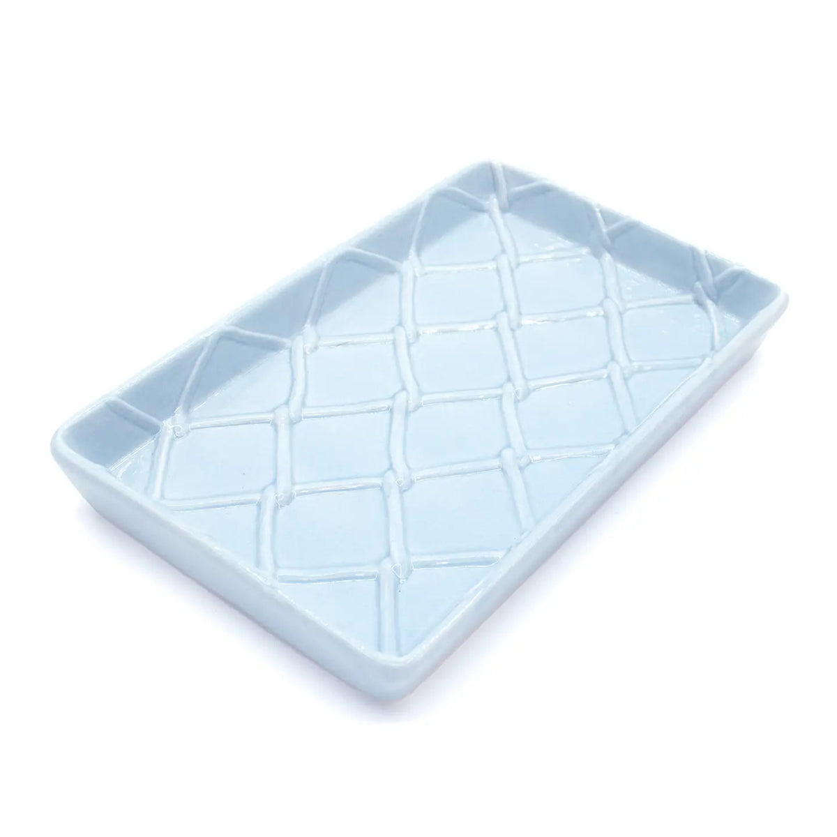 Light Blue Textured Guest Towel Tray