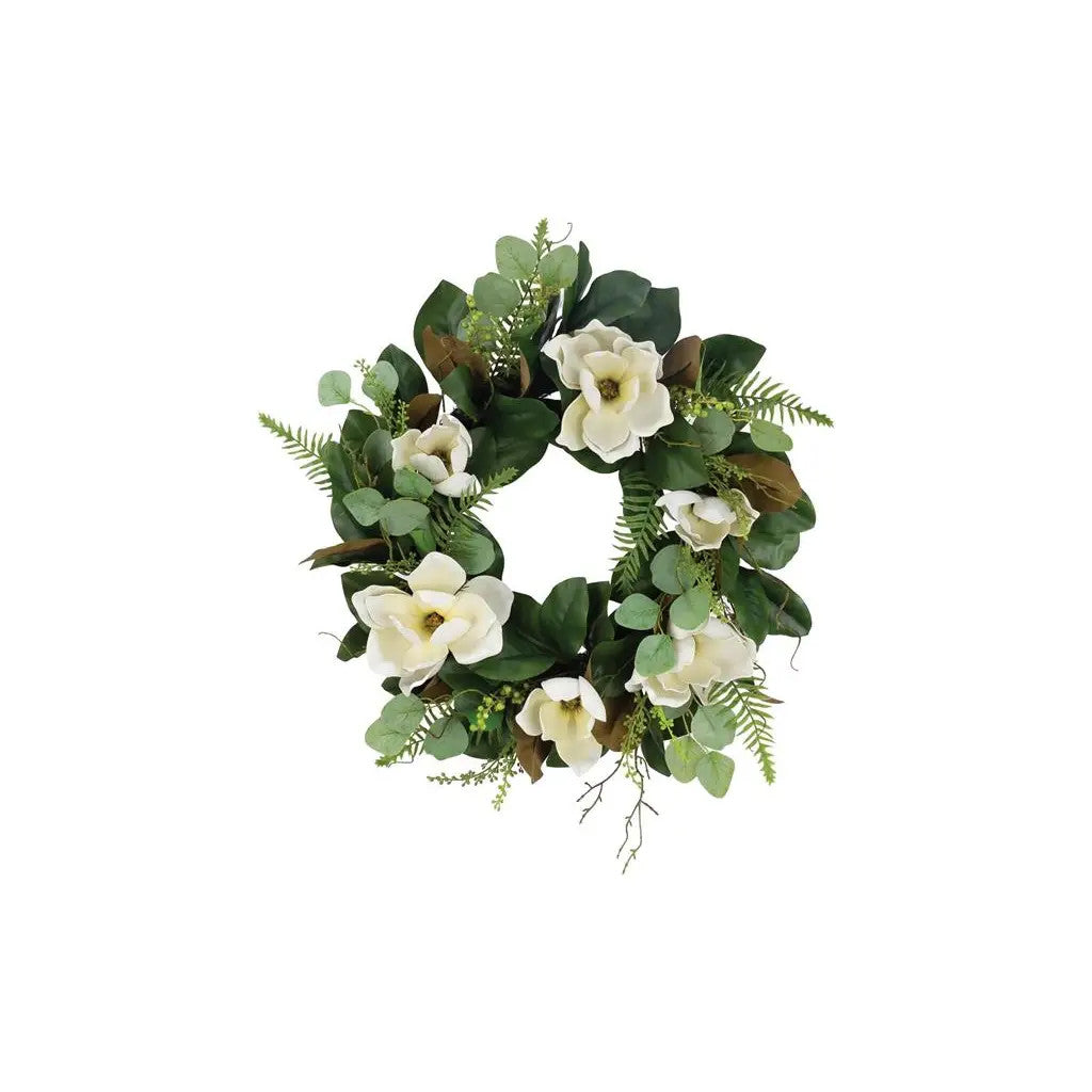 Magnolia Fern Wreath 24"