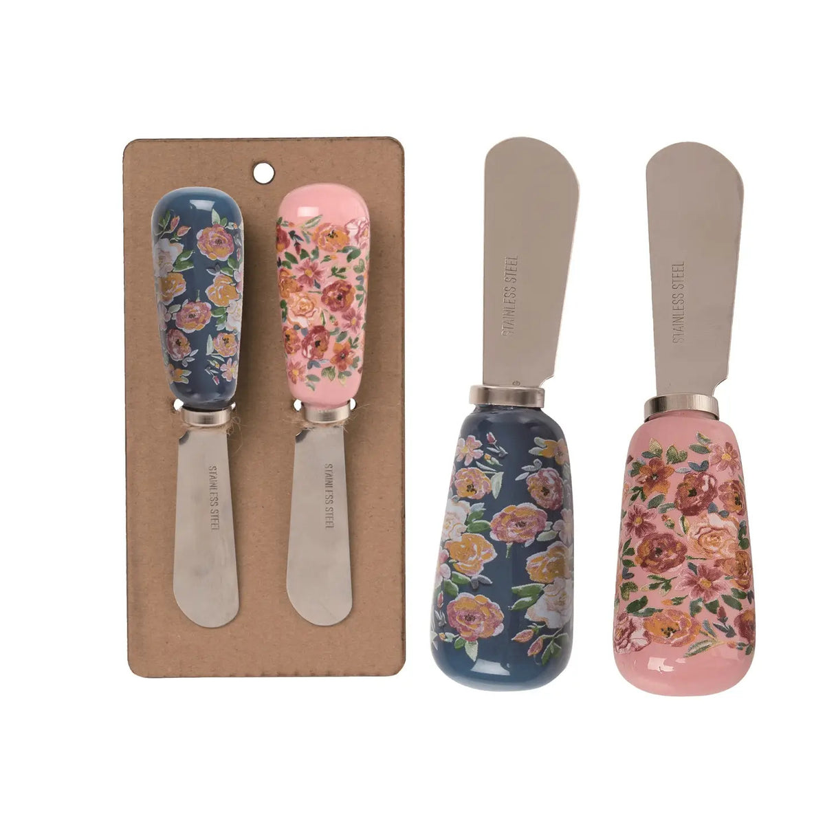 Ceramic Floral 4.75" Everyday / Spreaders Set of 2