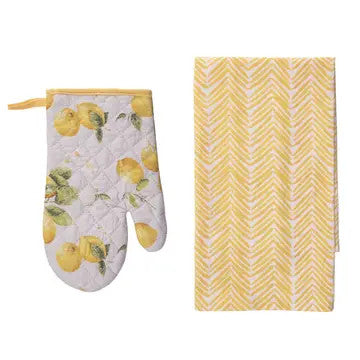 27" Yellow Everyday Mitt and Tea Towel Set