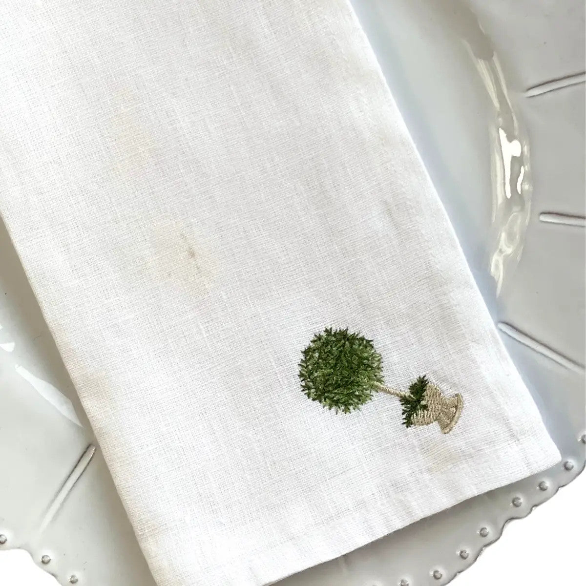 Herb Topiary Washed Linen Napkin Set of 4