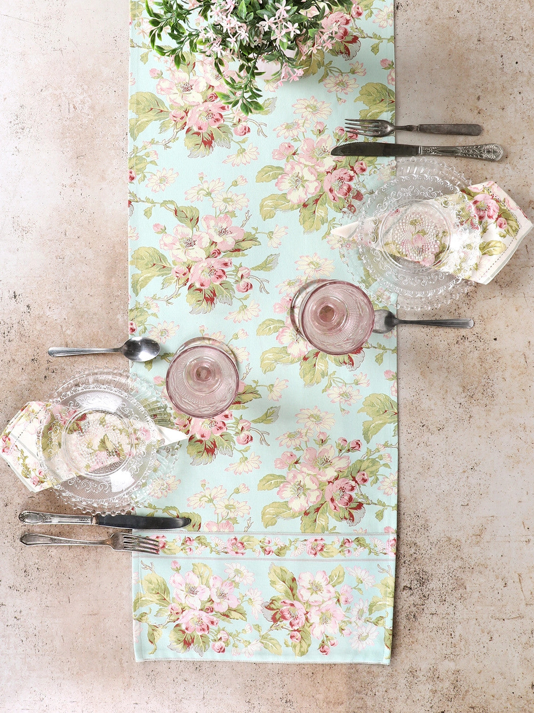 Apple Blossom Runner (Aqua) 72"*